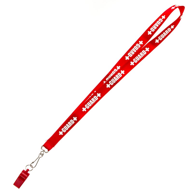 BLARIX Guard Pea Whistle and Lanyard (Red and Red Lanyard w/Print) - Image 4
